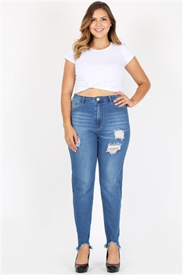 Plus Size High Waist Ripped SKINNY JEANS JBBA-820 (6 PC)