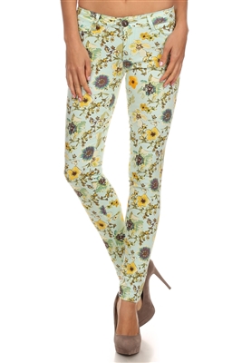 wholesale floral pants NSP-512-Mint