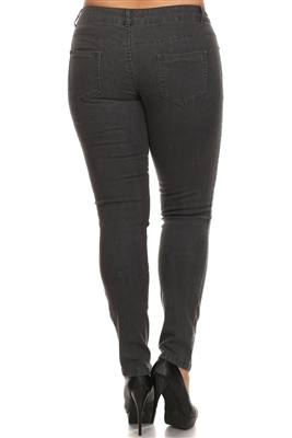 Plus Size Jeans EPSB-021-Charcoal