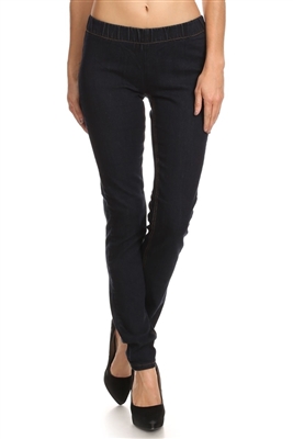 No-Pockets Pull-on Denim Jeggings jeans (AG100305-NAVY) 6pcs