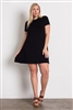 Plus Size long tunic-dress 1003X-Black(6pc)