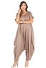 Plus Size solid hue Harem Jumpsuit 1047X-Coco-6pc