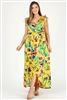 Plus size Faux wrap floral Print Maxi dress 1058X-MST-RYL-6pc