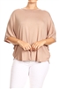 PLUS SIZE SOLID DOLMAN RAYON TOP 4040X-Mocha (6 PC)