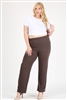 High Waist Plus size relaxed fit pants 4095X-Charcoal-(6 PC)