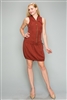Tencel Zip Up Dress with Drawstring Waist 6290-BURGUNDY (6 PC)