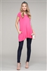Cap Sleeve Solid Hue Tunic 81001-Coral (6 pc)