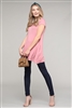 Cap Sleeve Solid Hue Tunic 81001-Mauve(6 pc)