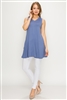 Solid Tank Tunic with side pockets 81002-Denim-(6 PC)
