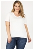Plus Size Solid hue Top 81009-X-Ivory-(6pc)