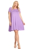 Plus Size solid hue tunic Dress 81043X-Violet-(6 PC)