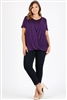 PLUS SIZE CROSS DRAPED V-NECK TOP 84052X-PLUM (6 PC)