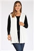 PLUS SIZE CARDIGAN SWEATER VEST 87002X-IVORY(6 PC)