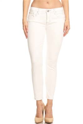 Women 5 pockets classic Denim jeans AMM550-White(15PC)