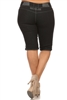Wholesale Plus Size Denim Capri Pants BB-2017D-Black (12 PC)