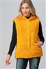 Faux Fur Teddy Bear Zip Up Hoodie vest FUR-104-Mustard-6pc