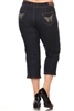Wholesale Plus Size Denim Capri Pants GCB-201-NAVY-12PC