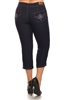 Wholesale Plus Size Denim Capri Pants GCB-203-NAVY-12PC
