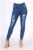 Mid-rise Distressed Denim Jeggings JVE1003-MED-BL(6PC)