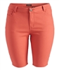 Plus Size color twill Bermuda pants - NBB-108-Coral