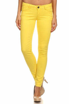 Wholesale Pants Basic 5 Pockets NSP-103 Yellow