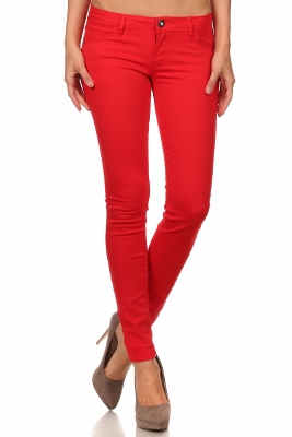Wholesale Pants Basic 5 Pockets NSP-111-Red