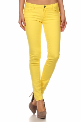 Wholesale Pants Basic 5 Pockets NSP-111-Yellow