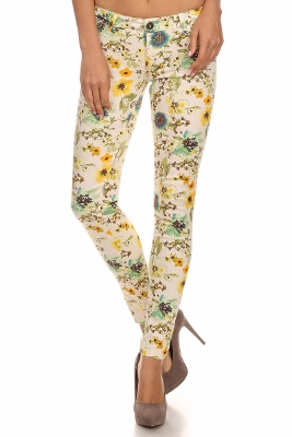 wholesale floral pants NSP-512-Ivory