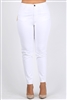 Plus Size colored High Waist Twill pants NSPB-801-White