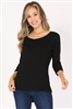 Long-Sleeve Chest Pocket Hi Low Top PRR-8404-Black
