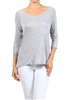 Long Sleeve Chest Pocket Hi Low Top PRR-8404-Grey
