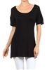 Wholesale Short Sleeve T-Shirt Dress PRR-8451-Black