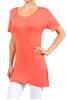 Wholesale Short Sleeve T-Shirt Dress PRR-8451-Coral