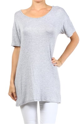 Wholesale Short Sleeve T-Shirt Dress PRR-8451-Gray