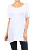 Wholesale Short Sleeve T-Shirt Dress PRR-8451-White