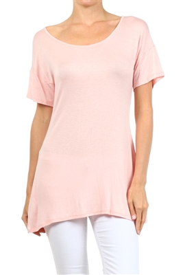 Wholesale Short Sleeve T-Shirt Dress PRR-8451-Pink