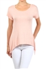 Wholesale Short Sleeve Hi Low Top PRR-8452-Pink