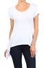 Wholesale Short Sleeve Hi Low Top PRR-8452-White