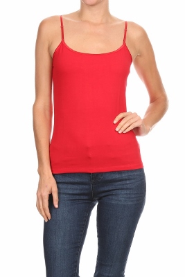 BASIC SOLID Knit Tank TOP ST-006-Red