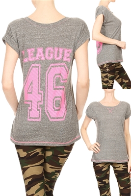 Printed Tops TSN-3692-Charcoal