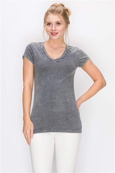 Mineral Washed Tee Charcoal (Top-T1)