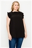 Plus size Koshibo Crochet Smocked top WT806X-Black(6 PC)