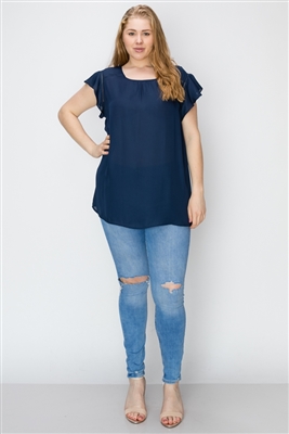 Wool Dobby Plus Top WT813X-Navy(6 PC)