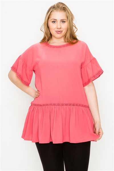 wholesale plus size tops ruffled tops