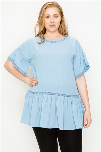 wholesale plus size tops ruffled tops