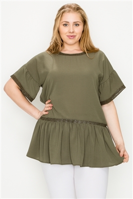 wholesale plus size tops ruffled tops