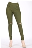 Juniors Mid-rise Stretch Skinny Jeggings Pants X2007-Olive(6 PC)